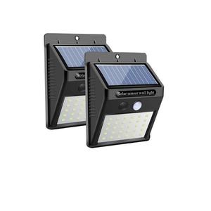 Set 2 Bucati Lampa Solara cu 30 Led-uri Senzor de Miscare Acumulator Li-Ion 1200 mAh Oprire Automata G Glixicom® imagine