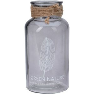 Vază din sticlă Green nature, gri, 8 x 13 cm imagine
