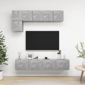 vidaXL Set de dulapuri TV, 5 piese, gri beton, lemn prelucrat imagine