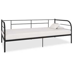 vidaXL Cadru pat de zi, negru, 90 x 200 cm, metal imagine