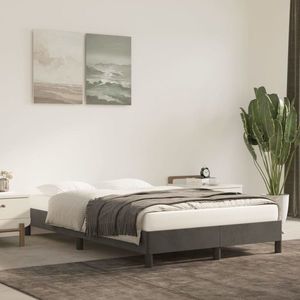 vidaXL Cadru de pat, gri închis, 120x200 cm, catifea imagine