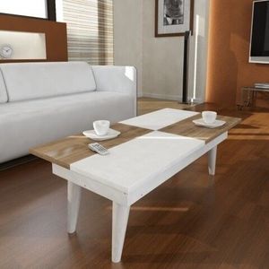 Masuta pentru living, Wooden Art, Castrum White Walnut, 90x44x30 cm imagine