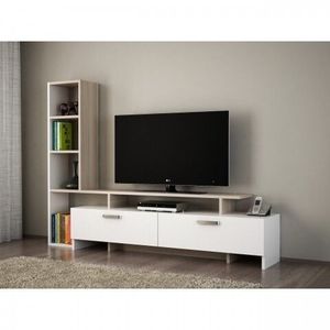 Comoda TV, Wooden Art, Simal White Cordoba, 168.2x120x29.5 cm imagine