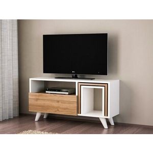 Comoda TV cu masuta Novella K2, Furny Home, 90x29.5x51 cm, alb/bej imagine