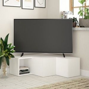Comoda TV Compact, Decortie, 90x92x32 cm, alb imagine