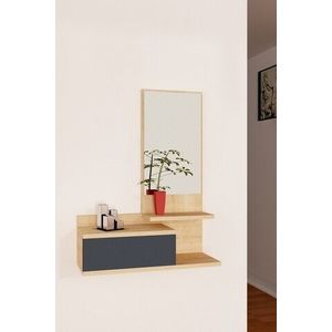Dulap cu oglinda Rozella, Arnetti, 60 x 31.3 x 90 cm, oak/antracit imagine