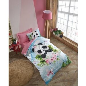 Lenjerie de pat pentru o persoana Young, 3 piese, 160x220 cm, 100% bumbac ranforce, Cotton Box, Jodi, roz imagine