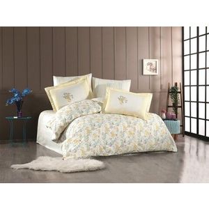 Lenjerie de pat pentru o persoana, 3 piese, 160x220 cm, 100% bumbac poplin, Hobby, Perla, galben imagine