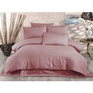 Lenjerie de pat pentru o persoana, 2 piese, 135x200 cm, 100% bumbac satinat, Whitney, Lilyum, roz pudra imagine
