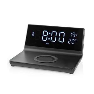 Ceas deșteptător cu afișaj LCD și încărcător fără fir 15W/230V negru WCACQ20BK imagine