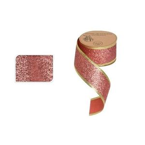 Panglica decorativa Glitter, 3.8x270 cm, poliester, roz inchis imagine