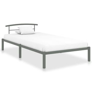 vidaXL Cadru de pat, gri, 100 x 200 cm, metal imagine