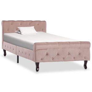 vidaXL Cadru de pat, roz, 90 x 200 cm, catifea imagine