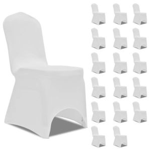 vidaXL Huse de scaun elastice, 18 buc., alb imagine