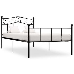 vidaXL Cadru de pat, negru, 100 x 200 cm, metal imagine
