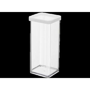 Cutie depozitare plastic patrata transparenta cu capac alb Rotho Loft 1.5 L imagine