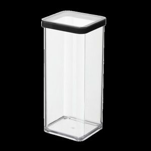 Cutie depozitare plastic patrata transparenta cu capac negru Rotho Loft 1.5 L imagine