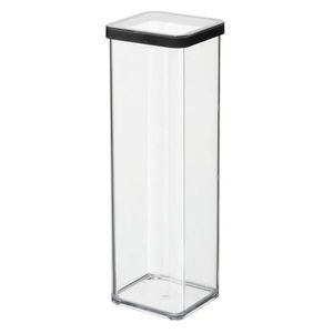 Cutie depozitare plastic patrata transparenta cu capac negru Rotho Loft 2 L imagine