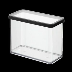 Cutie depozitare plastic rectangulara transparenta cu capac negru Rotho Loft 2.1 L imagine