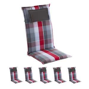 Blumfeldt Donau, pernă, pernă pentru scaun, spătar înalt, pernă scaun de grădină, poliester, 50 × 120 × 6 cm, 6 x pernă bancă imagine