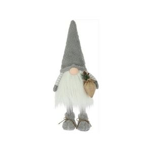 Decoratiune luminoasa Boy Gnome w hat grey, 26x26x65 cm, plus, gri/alb imagine