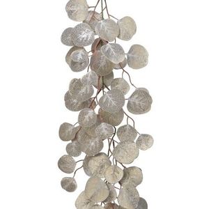 Ghirlanda decorativa Broad Leaves, Decoris, 18x1.2x150 cm, plastic, argintiu imagine