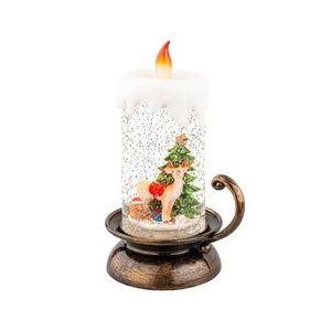 Decoratiune luminoasa Candle w deer, Lumineo, 10.5x14x21.5 cm, plastic, multicolor imagine