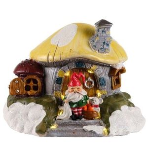 Decoratiune luminoasa Gnome house, Lumineo, 17x13x14 cm, 10 LED-uri, plastic, multicolor imagine
