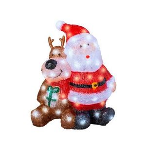 Decoratiune luminoasa Santa and Reindeer, Lumineo, 34x18x40 cm, acril, multicolor imagine