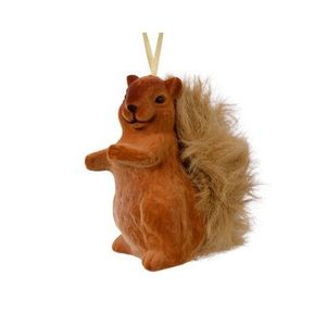 Decoratiune Squirrel w fluffy tail, Decoris, 5.5x8x10 cm, plastic, maro imagine