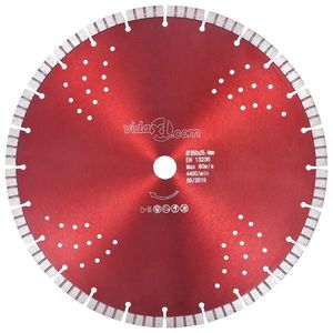 vidaXL Disc diamantat de tăiere cu segmente turbo și găuri oțel 350 mm imagine