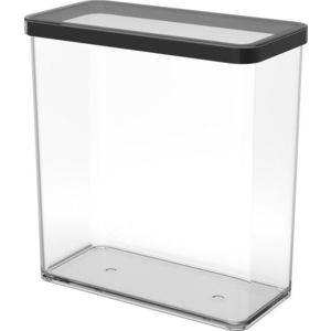 Cutie depozitare plastic rectangulara transparenta cu capac negru Rotho Loft 3.2 L imagine