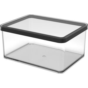 Cutie depozitare plastic rectangulara transparenta cu capac negru Rotho Loft 2.25 L imagine