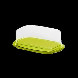Recipient pentru unt plastic baza verde si capac transparent Rotho Fresh 18X9.5X6.9 cm imagine