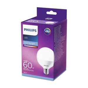 Bec LED Philips G95 E27/8, 5W/230V 6500K imagine