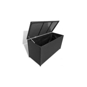 Cutie depozitare pentru grădină din poliratan, negru imagine