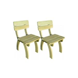 scaune de grădină din lemn de pin tratat 2 buc. imagine