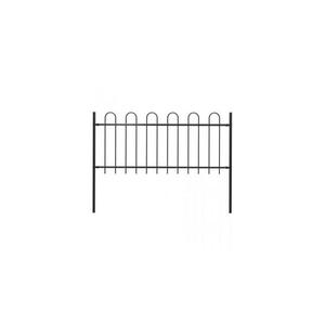 Gard de gradina cu varf curbat, negru, 1, 7 x 0, 8 m, otel imagine