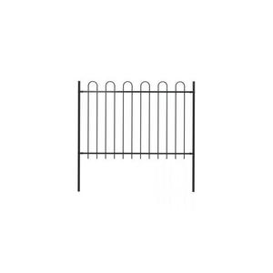Gard de gradina cu varf curbat, negru, 1, 7 x 1, 2 m, otel imagine