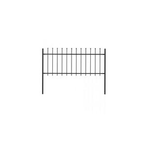 Gard de gradina cu varf sulita, negru, 1, 7 x 0, 8 m, otel imagine