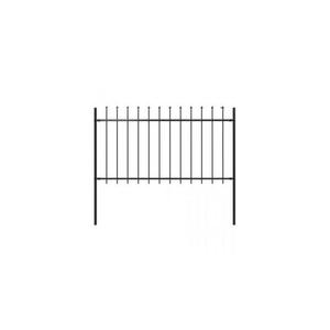 Gard de gradina cu varf sulita, negru, 1, 7 x 1 m, otel imagine