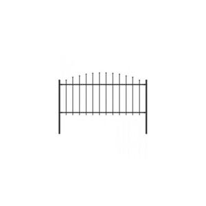 Gard de gradina cu varf sulita, negru, (0, 5-0, 75) x 1, 7 m otel imagine