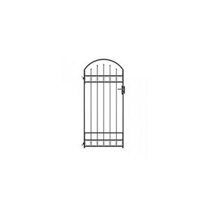 Poarta de gard cu arcada, negru, 100 x 200 cm, otel imagine
