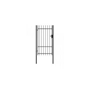 Poarta de gard cu o usa, varf ascutit, negru, 1x1, 75 m, otel imagine