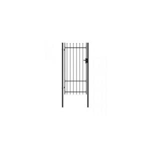 Poarta de gard cu o usa, varf ascutit, negru, 1 x 2 m, otel imagine