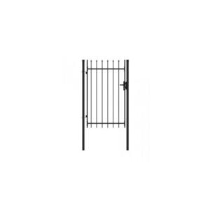 Poarta de gard cu o usa, varf ascutit, negru, 1 x 1, 5 m, otel imagine