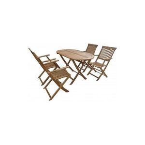 Set mobilier Portofino, lemn acacia, 5 piese, maro imagine