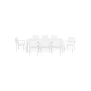 Set ESCALE 8 scaune si masa dreptunghiulara, alb imagine