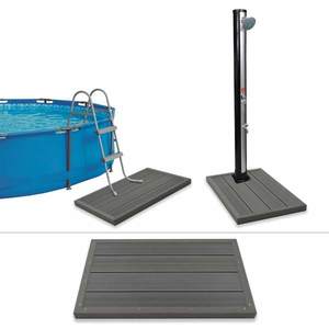 vidaXL Element de podea pentru duș solar sau scară piscină, WPC imagine