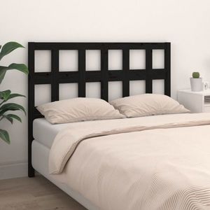 vidaXL Tăblie de pat, negru, 125, 5x4x100 cm, lemn masiv de pin imagine